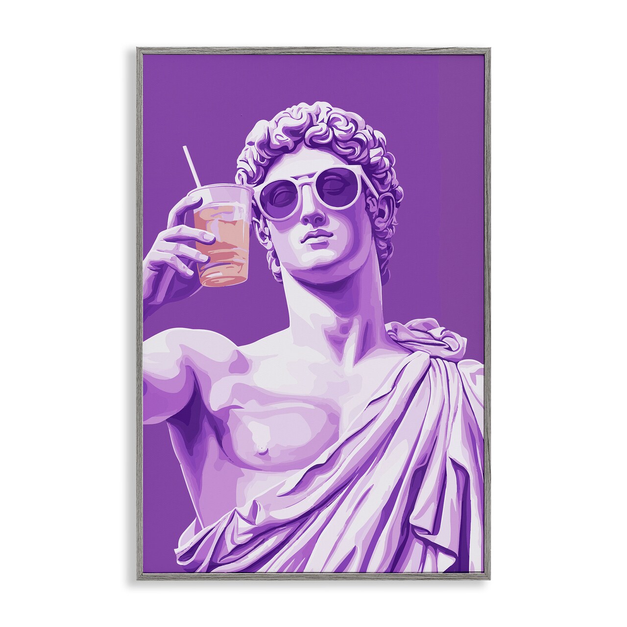 Stupell Industries Greek Statue Cheers Framed Giclee, design by Andreas Magnusson